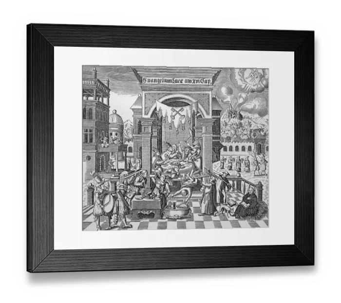 Framed Print : Caricature about the extravagant life at the papal court