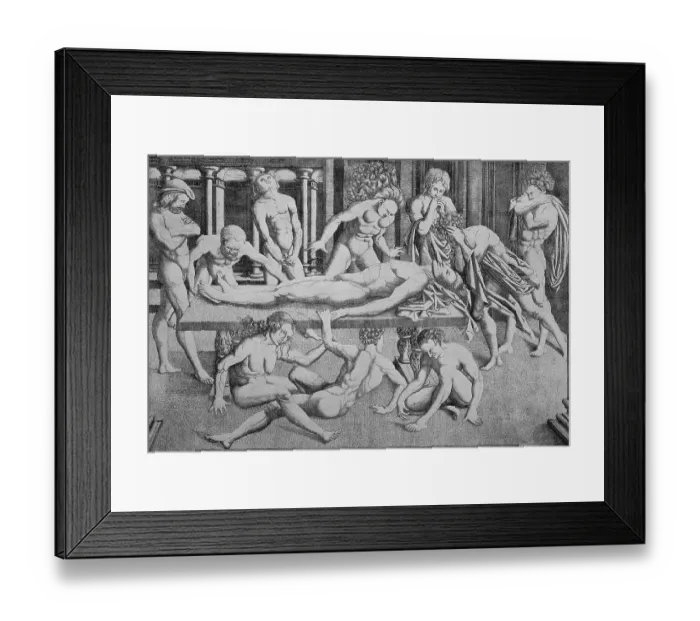 Framed Print : The death of the hero, copper engraving after a painting by Mantegna Framed Print : The death of the hero, copper engraving after a painting by Mantegna