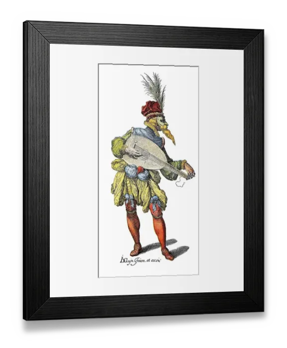 Framed Print : The guitar player, image of Hosenlatzmode fashion