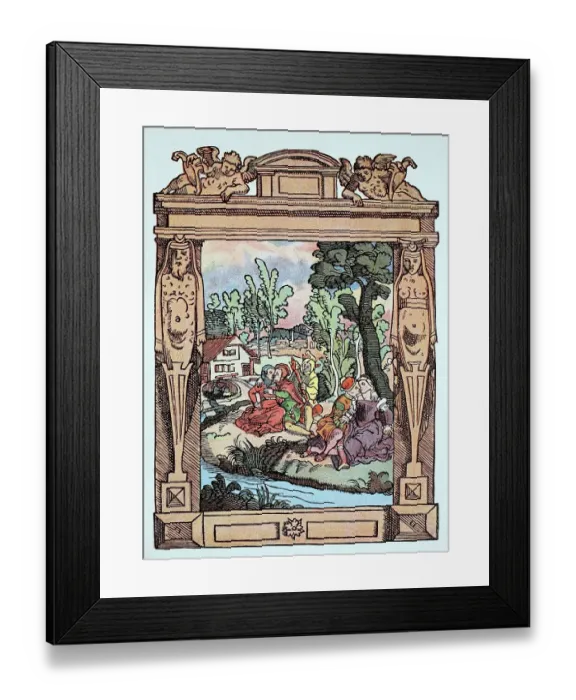 Framed Print : Fornication, illustration in a book
