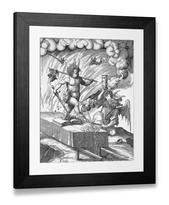 Framed Print : German obscene caricature depicting greed