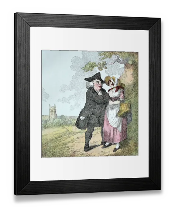 Framed Print : The sentimentalist, ironic English copper engraving