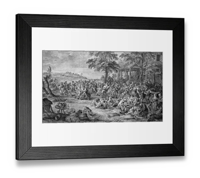 Framed Print : Flemish country parish fair, copper engraving after a painting by Rubens Framed Print : Flemish country parish fair, copper engraving after a painting by Rubens