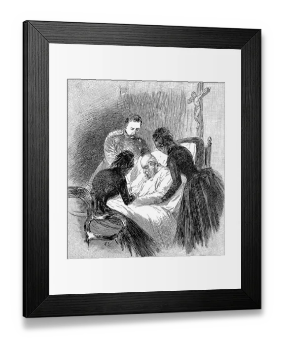 Framed Print : On the deathbed of Wilhelm II or William II