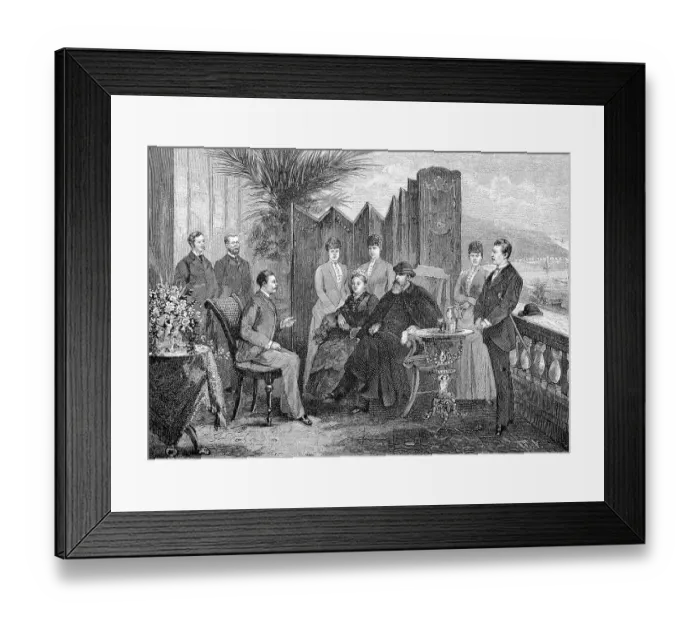 Framed Print : Crown Prince Frederick William and his family in front of the Villa Zirio at San Remo Framed Print : Crown Prince Frederick William and his family in front of the Villa Zirio at San Remo