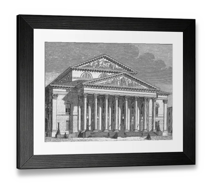 Framed Print : Opera at Munich, Bavaria, woodcut