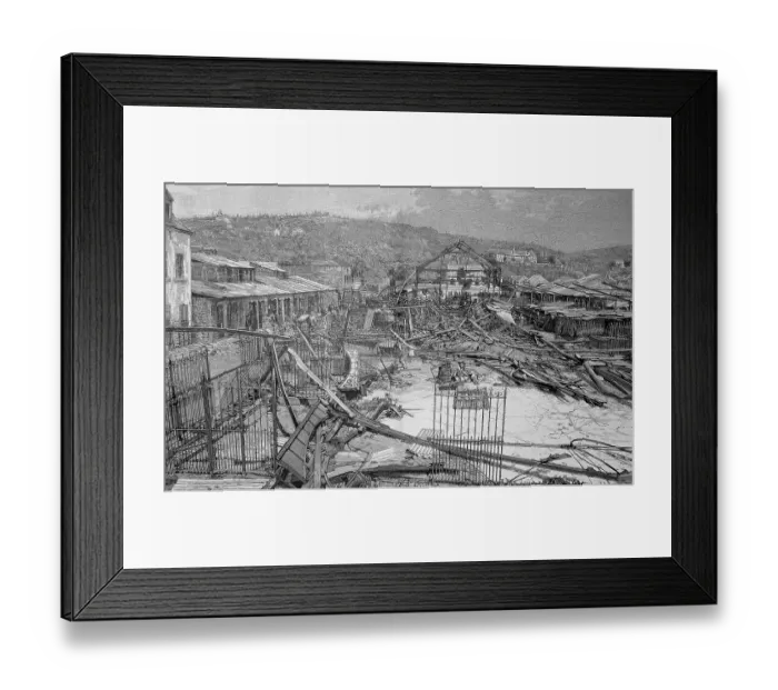 Framed Print : Damage after a cyclone on the island of Martinique Framed Print : Damage after a cyclone on the island of Martinique