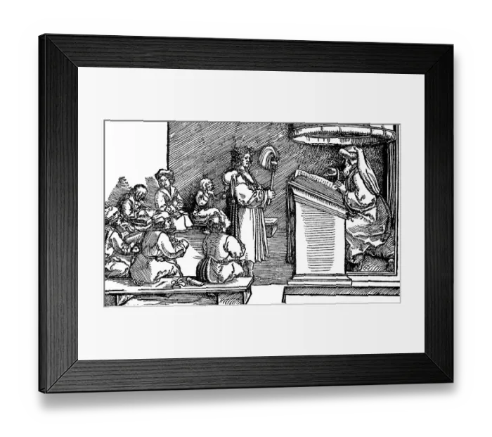Framed Print : The unlearned pupil, indicated by the gugel with donkeys and bells