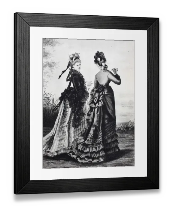 Framed Print : Woman wearing a Cul de Paris or bustle