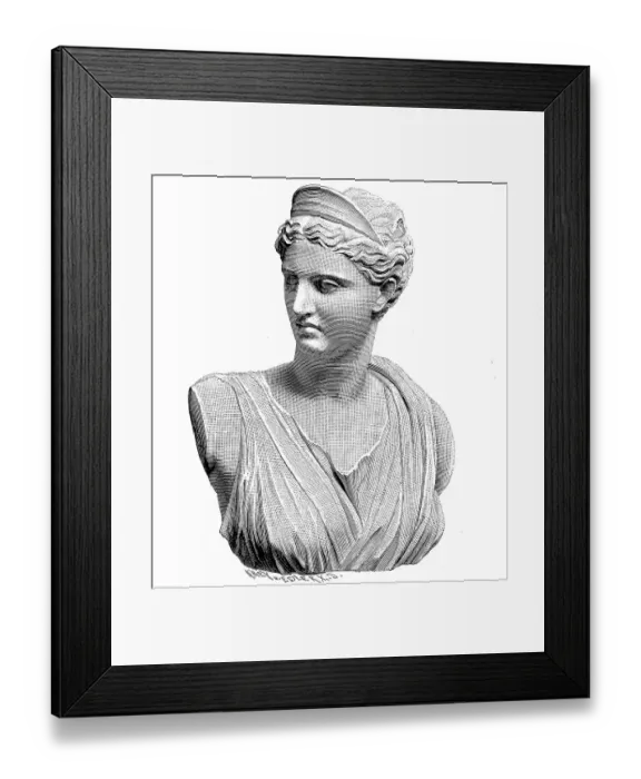 Framed Print : Marble statue of Artemis, Diana of Versailles Framed Print : Marble statue of Artemis, Diana of Versailles