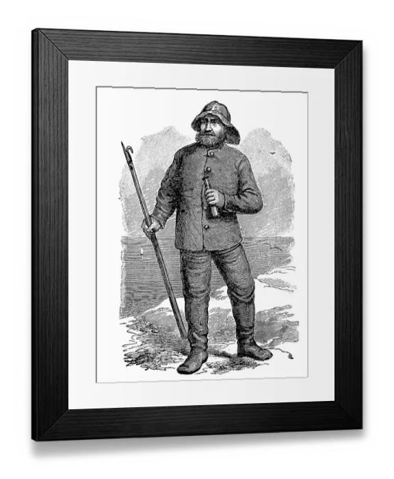 Framed Print : Old fisherman on the island of Sylt