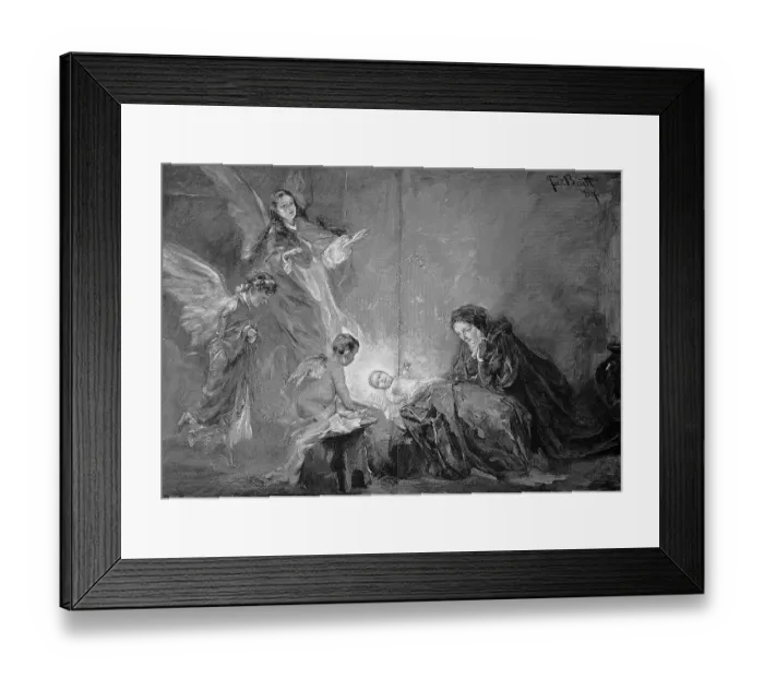 Framed Print : The holy night, the birth of Jesus