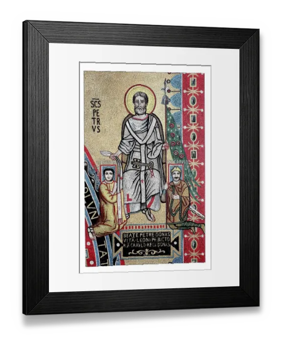 Framed Print : Mosaic picture, monument of Carolingian art and oldest portrait representation karl of the greats