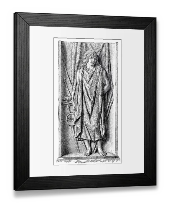 Framed Print : The Roman triumphal relief of a captive Germanic tribes in the Vatican Museum