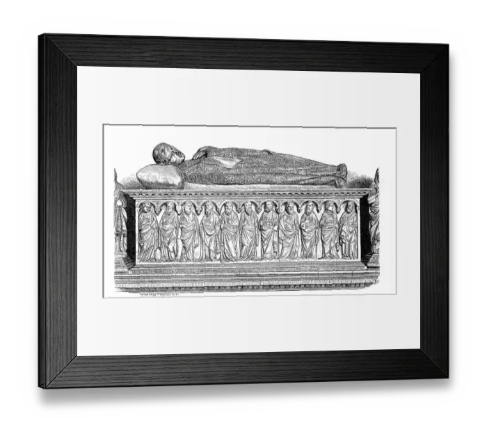 Framed Print : The marble sarcophagus from the VII