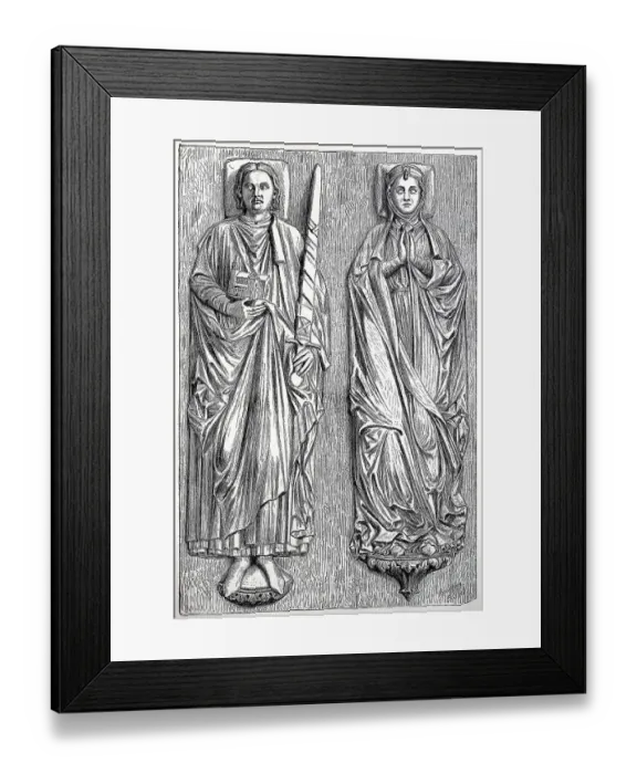 Framed Print : The grave figures of Henry the Lion and his wife Mechthild in the cathedral of Brunswick