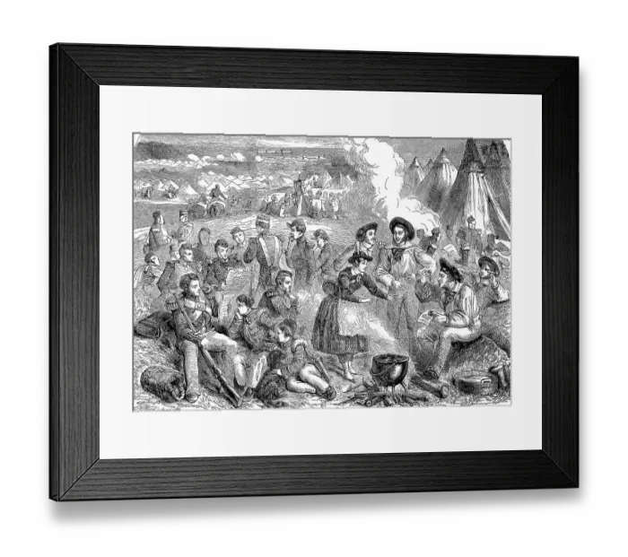 Framed Print : Crimean War 1853-1856, arrival of the post in the english camp Framed Print : Crimean War 1853-1856, arrival of the post in the english camp