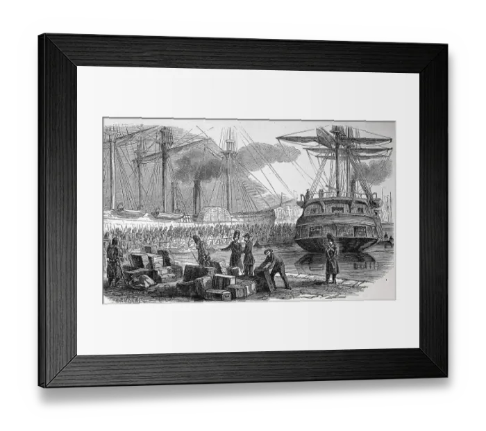 Framed Print : Crimean War 1855, embarkation of the Imperial Guard to the Crimea