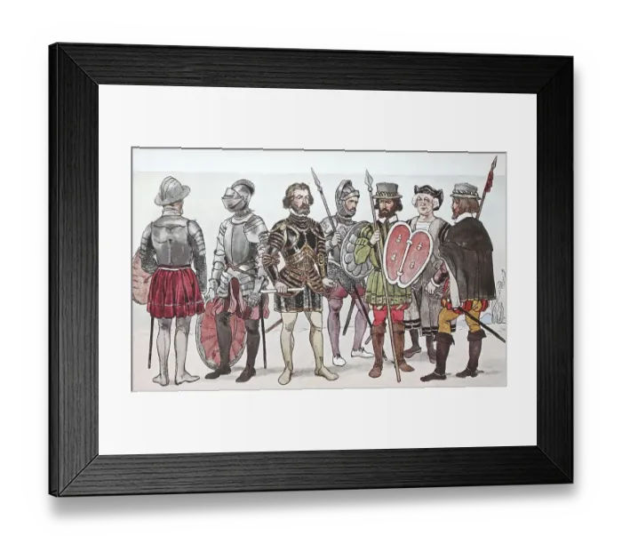 Framed Print : Clothing, fashion in Spain and Portugal around 1500-1540