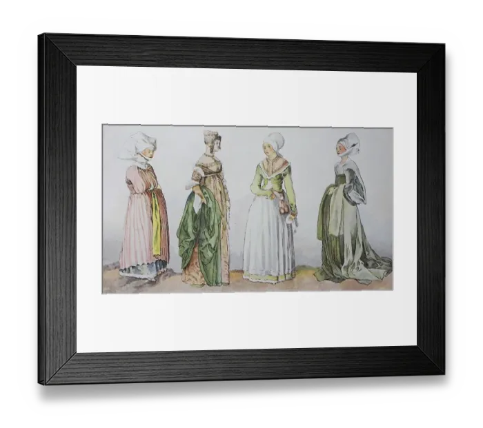 Framed Print : Clothing, fashion in Germany during the Reformation around 1500-1530