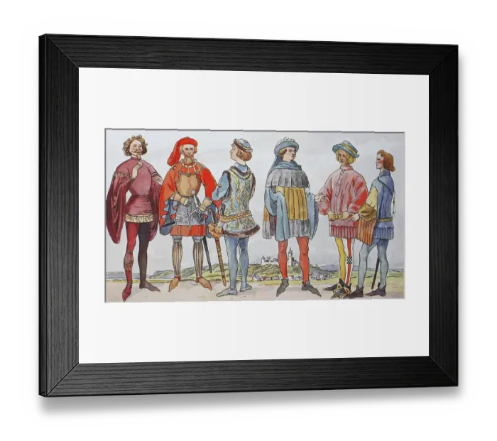 Framed Print : Clothing, fashion in Germany under Burgundian influence in the 15th century