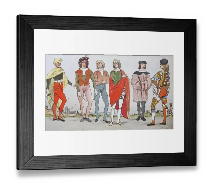 Framed Print : Clothing, fashion in Italy at the time of the High Renaissance around 1500