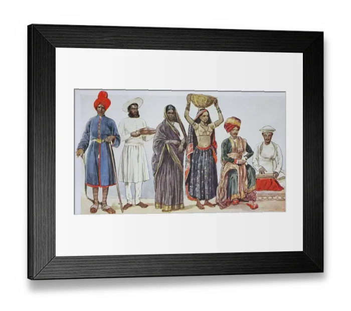 Framed Print : Clothing, fashion in India in modern history