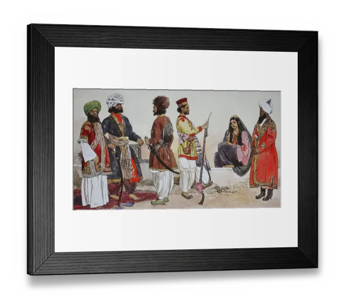 Framed Print : Clothing, fashion in India, from 1600-1800