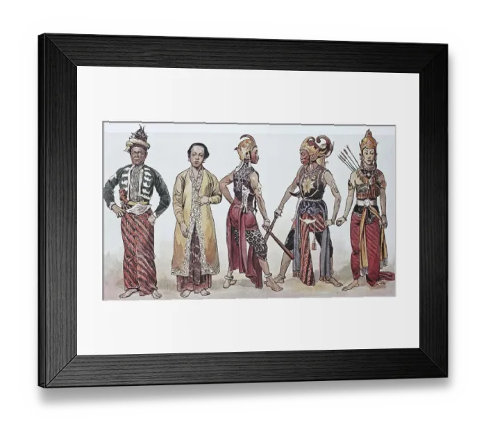 Framed Print : Clothing, fashion in Java, Javanese costumes Framed Print : Clothing, fashion in Java, Javanese costumes