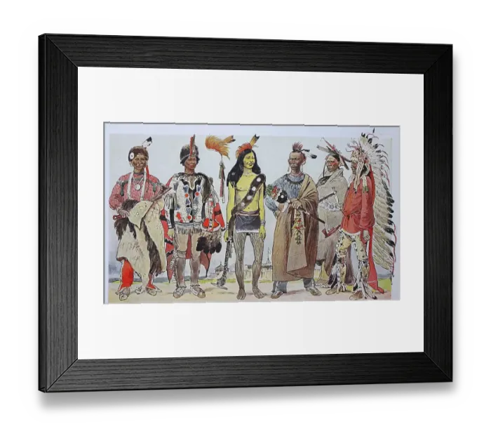 Framed Print : Clothing, historical fashion in North America