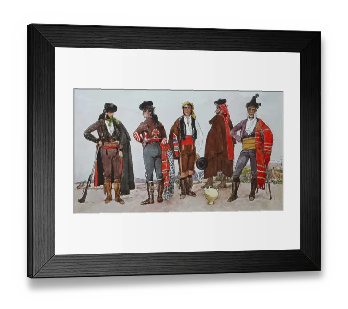 Framed Print : People in traditional costumes