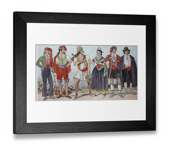 Framed Print : People in traditional costumes