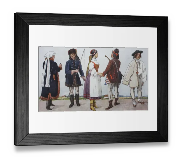 Framed Print : People in traditional costumes