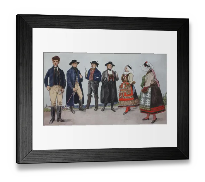Framed Print : People in traditional costumes
