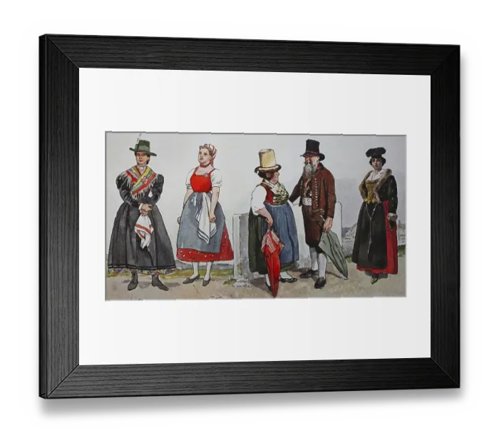 Framed Print : People in traditional costumes