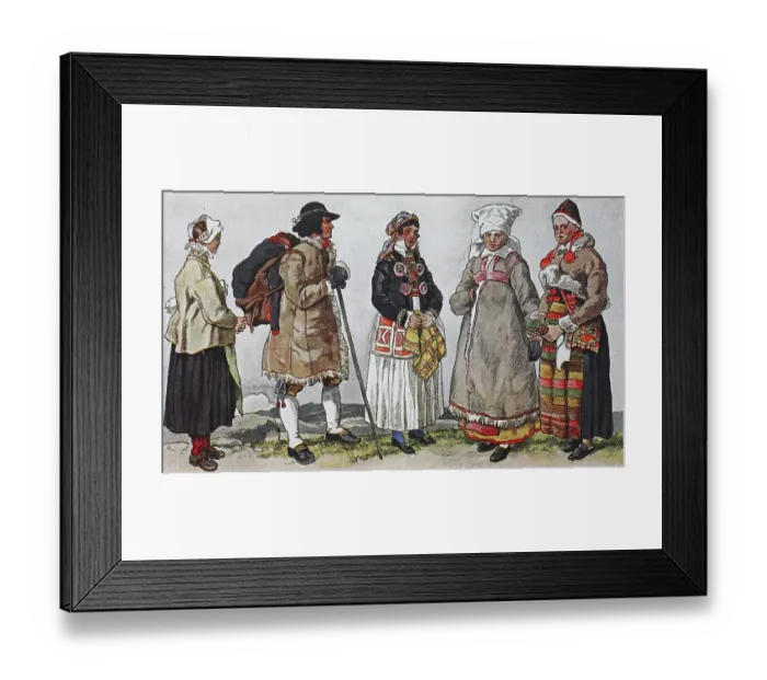 Framed Print : People in traditional costumes