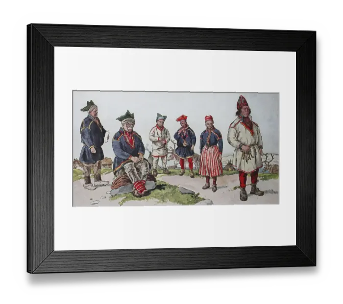 Framed Print : People in traditional costumes