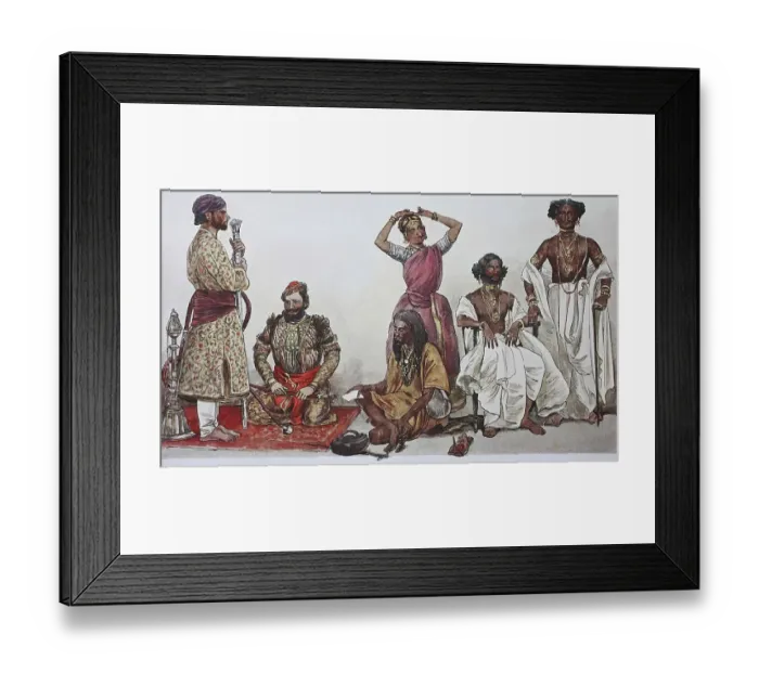 Framed Print : Fashion, clothing in India, estimated 1800