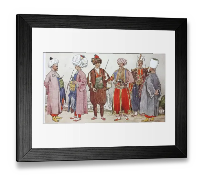Framed Print : Fashion, historical clothes, folk costumes in Turkey from 1800