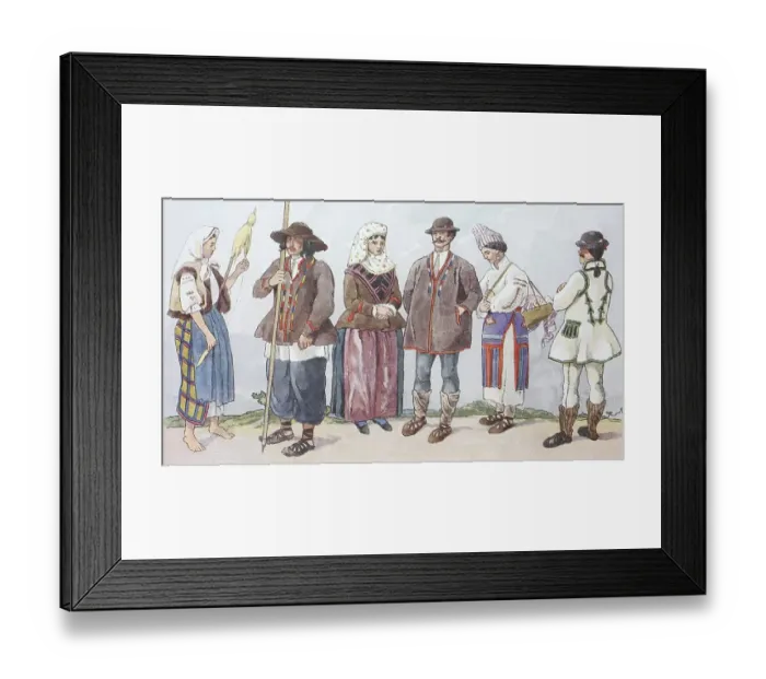 Framed Print : Fashion, clothes, folk costumes in Romania Framed Print : Fashion, clothes, folk costumes in Romania