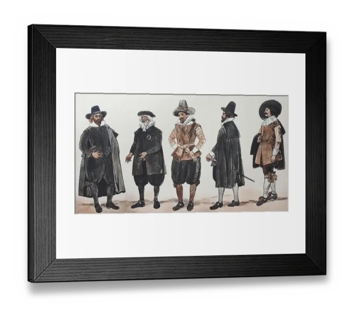 Framed Print : Fashion, clothes in Germany, civic costumes circa 1625-1635 Framed Print : Fashion, clothes in Germany, civic costumes circa 1625-1635