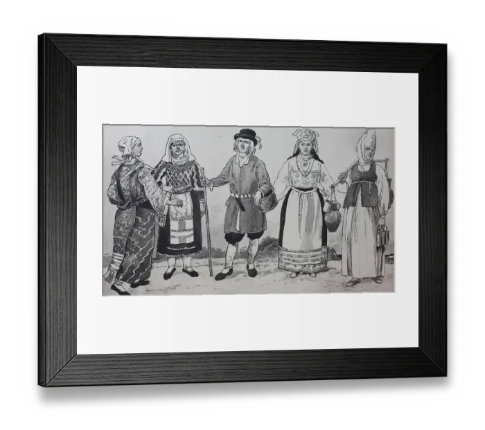 Framed Print : Fashion, costumes, clothes in the Baltic countries Framed Print : Fashion, costumes, clothes in the Baltic countries