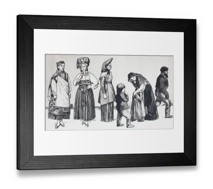Framed Print : Fashion, costumes, clothes in the Baltic countries