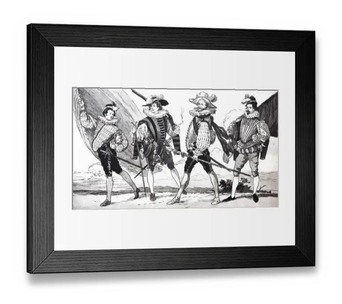 Framed Print : War costume of the French military of 1581