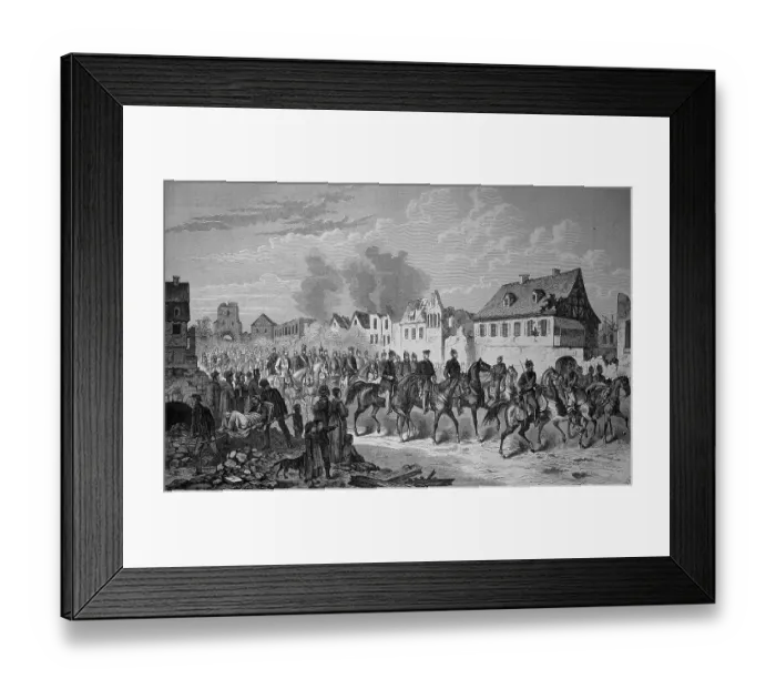 Framed Print : General Werder moves into Strasbourg after the capitulation on 30 September Framed Print : General Werder moves into Strasbourg after the capitulation on 30 September