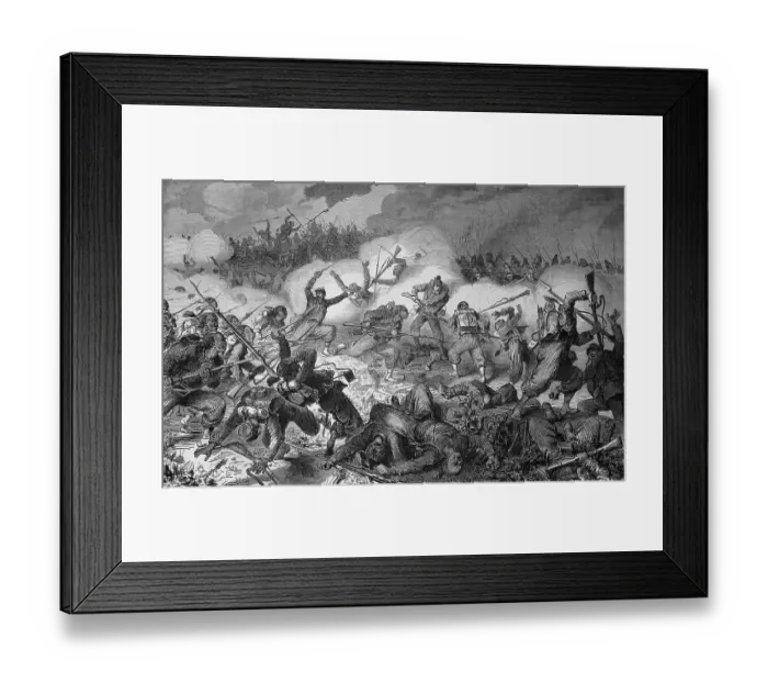 Framed Print : Battle of the 10th Bavarian Rifle Battalion with Turcos in the vineyards near Weissenburg Framed Print : Battle of the 10th Bavarian Rifle Battalion with Turcos in the vineyards near Weissenburg