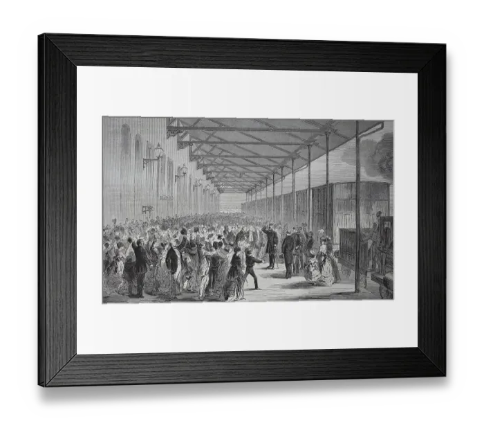 Framed Print : Reception of the Crown Prince of Prussia at the Berlin-Anhalter station in Leipzig on July 26 Framed Print : Reception of the Crown Prince of Prussia at the Berlin-Anhalter station in Leipzig on July 26