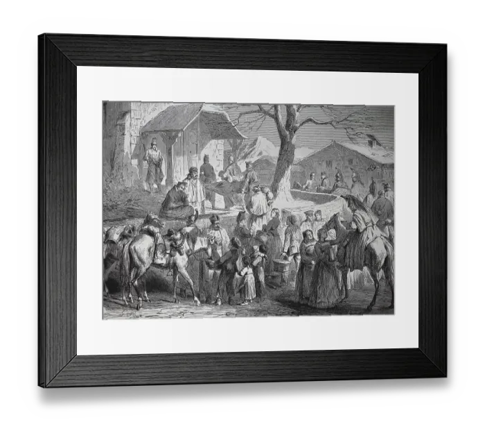 Framed Print : French cuirassiers and carabiniers on the march from Neuchatel to Bern on 5 February 1871