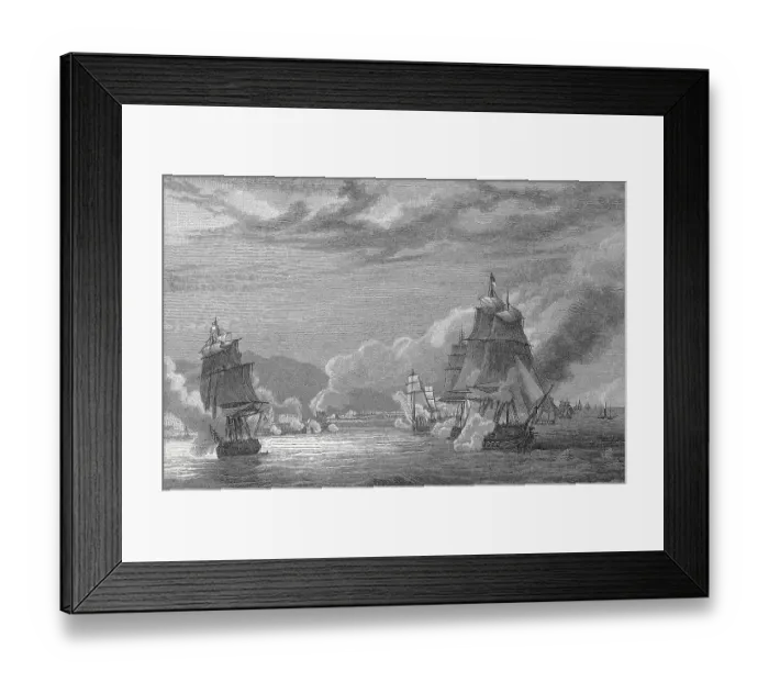 Framed Print : The bombardment of Algiers by the French fleet on 3 July 1830
