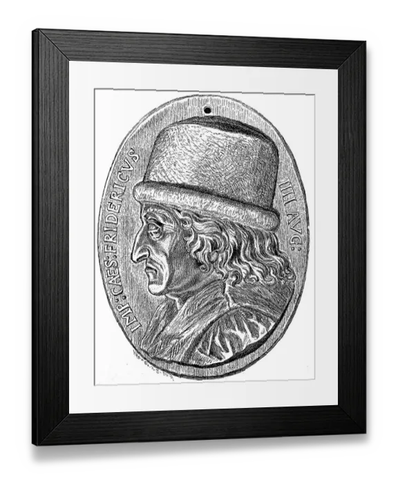 Framed Print : Portrait medallion of Emperor Frederick III Framed Print : Portrait medallion of Emperor Frederick III